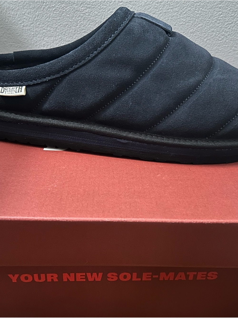 Men's Duluth Navy Blue Slip-On Quilted Comfort Slipper Shoe